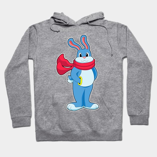 Rabbit in Winter with Scarf Hoodie by Markus Schnabel